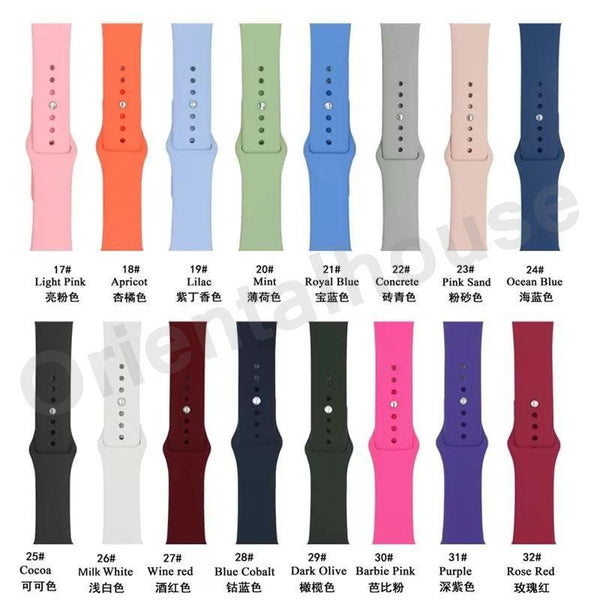 iWatch Accessories #77 = 80 Colors Silicone Strap For Apple Watch Strap For Apple 38mm, 40mm, 42mm, 44mm, 45mm, 49mm,