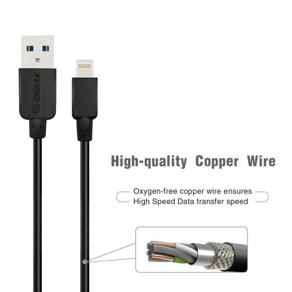 iphone charger Cable #126 = 5ft Round Cable For 8Pin BLACK