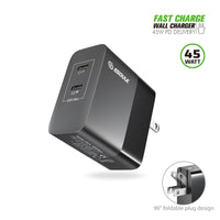 Charger Power Adapter #236 = 45W PD Dual Type-C FAST WALL CHARGER black