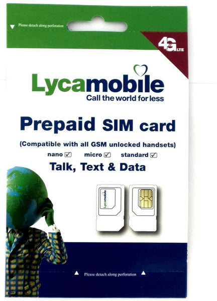 BYOP #6 = LycaMobile Hotspot Prepaid $20 Plan 3 GB Data + Sim Card + New Number