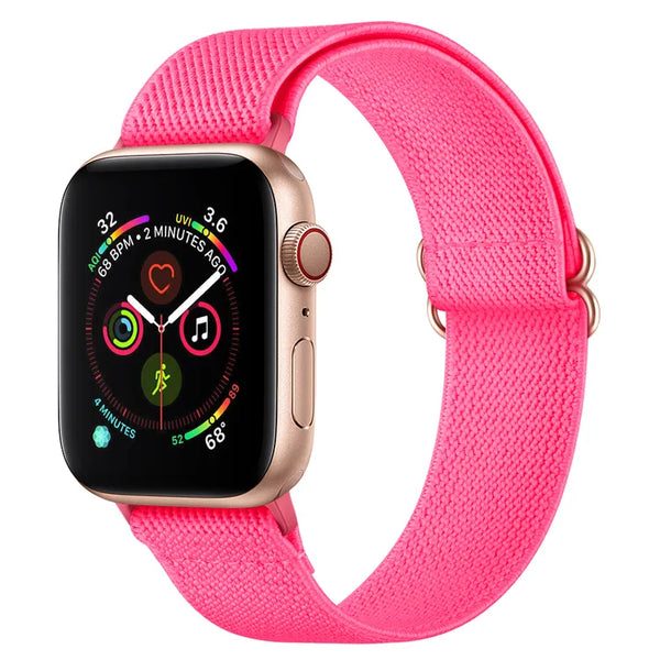 iWatch Accessories #212 = Polyester Watch hot pink Band For Apple 38mm, 40mm, 42mm, 44mm, 45mm, 49mm,