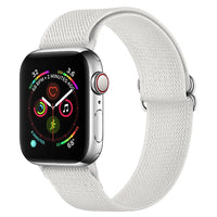 iWatch Accessories #202 = Polyester Watch white Band For Apple 38mm, 40mm, 42mm, 44mm, 45mm, 49mm,