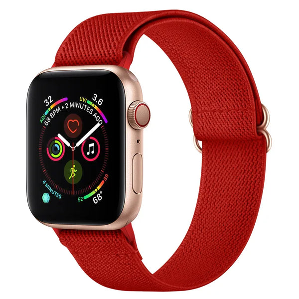 iWatch Accessories #207 = Polyester Watch red Band For Apple 38mm, 40mm, 42mm, 44mm, 45mm, 49mm,