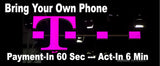 BYOP = T-Mobile $25 Vegas Unlimited Talk, Text, 8GB 5G, 4G LTE Web & Sim Kit & New Number