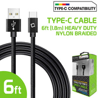 Type C Charger #37 = Type-C Cable, Cellet 6ft (1.8m) Heavy Duty Nylon Braided USB-A to USB-C