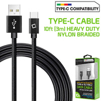 Type C Charger #22 = 10 Ft Durable Nylon Braided Type C Data Transfer & Sync Fast Charge Cable 2.5 Amp