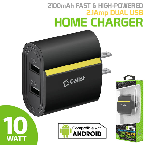 Charger Power Adapter #192 = Dual USB Home Charger, 2.1 Amp / 10 Watt Wall Charger