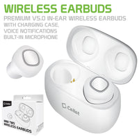 Bluetooth #12 =  Wireless Earbuds, Premium V5.0 In-Ear Wireless Earbuds with Charging case, Voice Notifications and Built-in Microphone