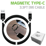 Type C Charger #24 = 3.3ft. (1m) Magnetic Type-C Cable, Magnetic Self Winding Type-C Charging and Data Sync Cable