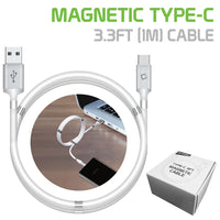 Type C Charger #23 = 3.3ft. (1m) Magnetic Type-C Cable, Magnetic Self Winding Type-C Charging and Data Sync Cable