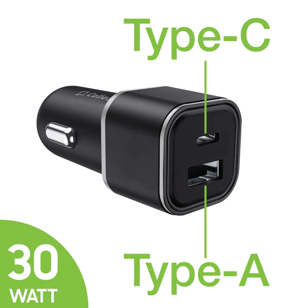 Charger Power Adapter #220 = Dual USB Car Charger, Universal High Power 30 Watt Dual (USB A & USB C) Port Car Charge