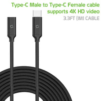 Type C Charger #19 = Type-C Male to Type-C Female Cable, Cellet 3.3ft