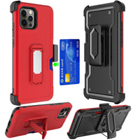 iPhone Case #74 = CARD Holster with Kickstand Clip Hybrid Case Cover
