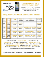 H2o Wireless 1yr $60 Unlimited Int'l Talk, Text & No Data + Sim Kit + New Number