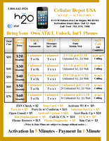 H2O Wireless Land Line 12 Month $240 Unlimited Talk+ Long Distance + Sim Kit + New Number