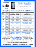 Payment = Net10 Wireless $170.00 4-Line Unlimited Talk, Text & Data 10 GB