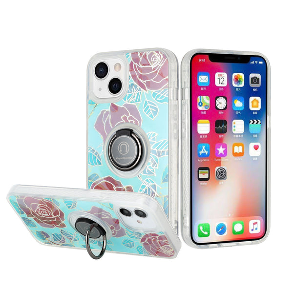 iPhone Case #60 =  AMAZE Floral IMD Hybrid with Magnetic Ring Stand Case Cover   iPhone 14, 13, 12, 11, Pro, Max, Mini, XS Mas, XR, X/s, 8+,8, 7+, 7, 6+, 6, SE2, SE, 5, 5S, 5C, 4/s