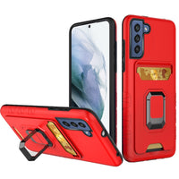 Samsung Case #33 = Card Holder with Magnetic Ring Stand Hybrid Case Cover Samsung Galaxy Note, S, A, J Series