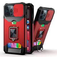 iPhone Case #83 =  Multi-Functional Card Magnetic Ring Stand Hybrid Camera Case Cover iPhone