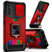 Samsung Case #34 = Multi-Functional Card Magnetic Ring Stand Hybrid Camera Case Cover Samsung Galaxy Note, S, A, J Series