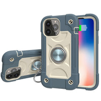 iPhone Case #85 = thick 3in1 Silicone Hybrid with Double Ring Magnetic Kickstand Case Cover iPhone