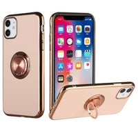 iPhone Case #90 = Electroplated TPU with Metal Ring Stand Case Cover iPhone