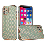 iPhone Case #98 = Electroplated Grid Diamond Lines TPU Case
