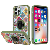 iPhone Case #106 = Epoxy IMD Design Magnetic Ring Stand Hybrid Case Cover for  iPhone