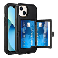 iPhone Case #111 =  Card Holder (Upto 2) with Mirror Hybrid Shockproof Case Cover for iPhone