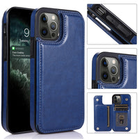 iPhone Case #117 = Luxury Side Magnetic Button Card ID Holder PU Leather Case Cover for iPhone