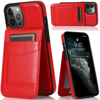 iPhone Case #122 =  Luxury Vertical Magnetic Button Card ID Holder PU Leather Case Cover for iPhone