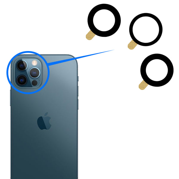 Repair Apple iPhone 12 Pro Max Rear Camera Lens With Bracket – (3pcs Per Set)