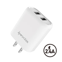 Charger Power Adapter #174 = 2 Ports USB WALL Adapter - 2.4A