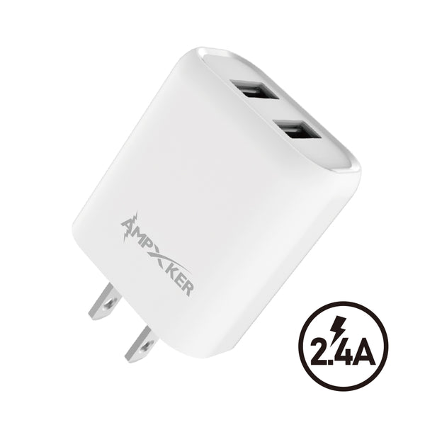 Charger Power Adapter #173 = 2 Ports USB WALL Adapter - 2.4A