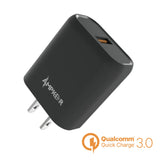 Charger Power Adapter #175 = QC 3.0 Fast Charging Single Black Wall Adapter High Performance