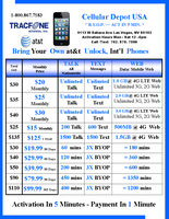 Tracfone Payment by at&t = $30 Unlimited Talk and Text - Smartphone Only 4.5 GB Unlimited Carryover Data*