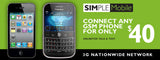 BYOP = Simple Mobile $90/ 3 month Unlimited Talk, Text, Int'l Text & 10 gb Data + Intl Talk + Sim Card+ New Number