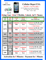 Cricket Wireless 4 Lines $100 Plan Unlimited Talk, Text, Web for USA, Mexico, Canada