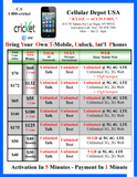 Cricket Wireless 1 Lines $55 Plan Unlimited Talk, Text, Web ,for USA, Mexico, Canada