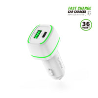 Charger Power Adapter #206 = 36W FAST CAR CHARGER 18W PD+18W QC