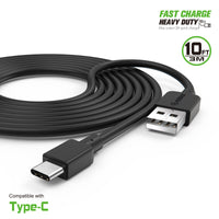 Type C Charger #57 = 10FT Round Cable For Type-C 2A white