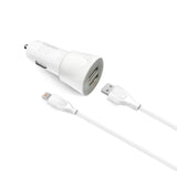 iphone charger Cable #86 = 2.4A Dual USB Car charger & 5FT Cable for 8Pin