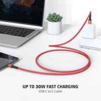 Type C Charger #120 = 4FT BRAIDED CABLE C TO C 30watt