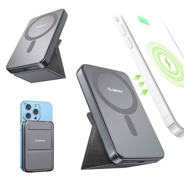 Power Bank #101 = 5000mAh Foldable Stand Magnetic Wireless Charging PB