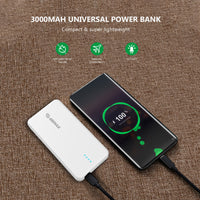 Power Bank #104 =  3000 mAh UNIVERSAL POWER BANK black, white