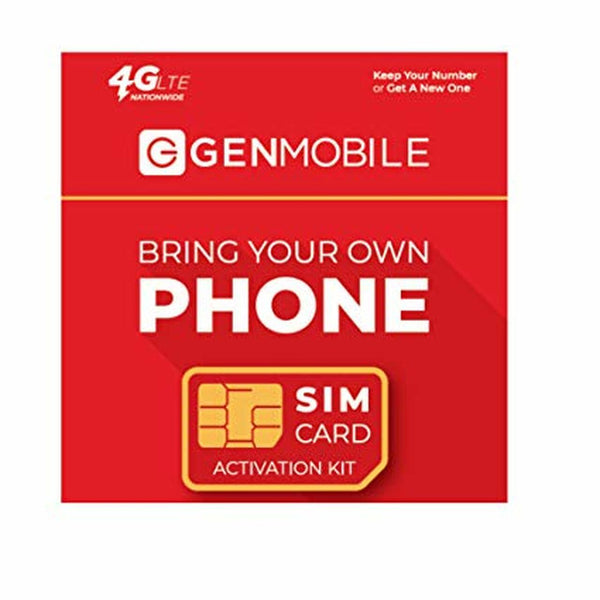 BYOP = Gen Mobile 1 Year $120 Unlimited Talk + Text + Sim Kit + New Number