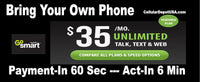 Go Smart Payment = $15 Unlimited Talk, Text & Data First 250MB up to 3G Speed then 2G*