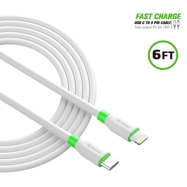 iphone charger Cable #75 = C to 8Pin Cable 6ft white