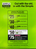 BYOP =  Simple Mobile $60 Unlimited Talk, Text, Int'l Text & Data + 15Gb Hotspot + Intl Talk + Sim Card+ New Number