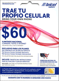 Telcel America $60 Unlimited Talk, Text, Int'l Text, Data + Intl Talk + Sim Card + New Number